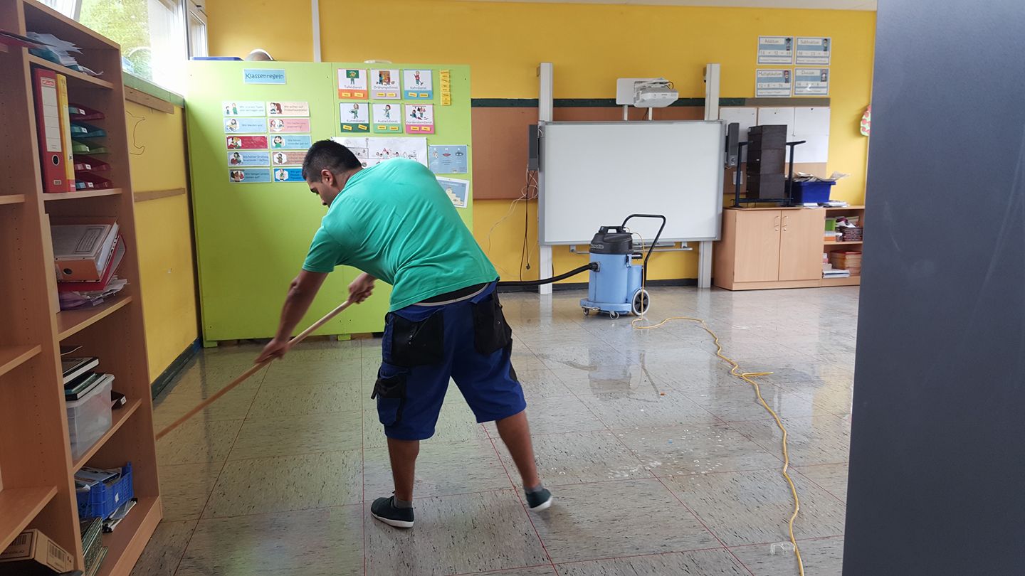 Deep cleaning of school classroom