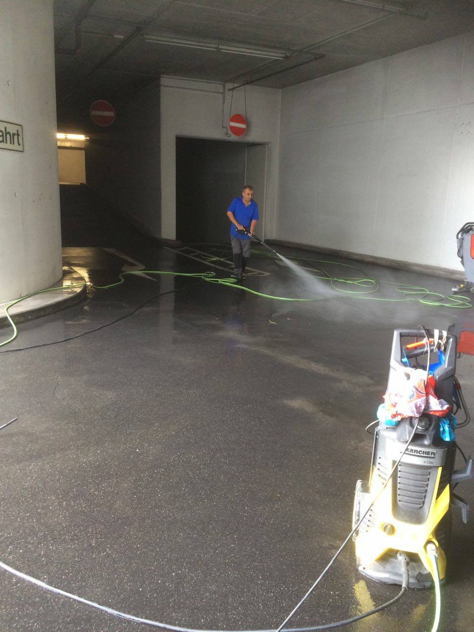 Cleaning team at work